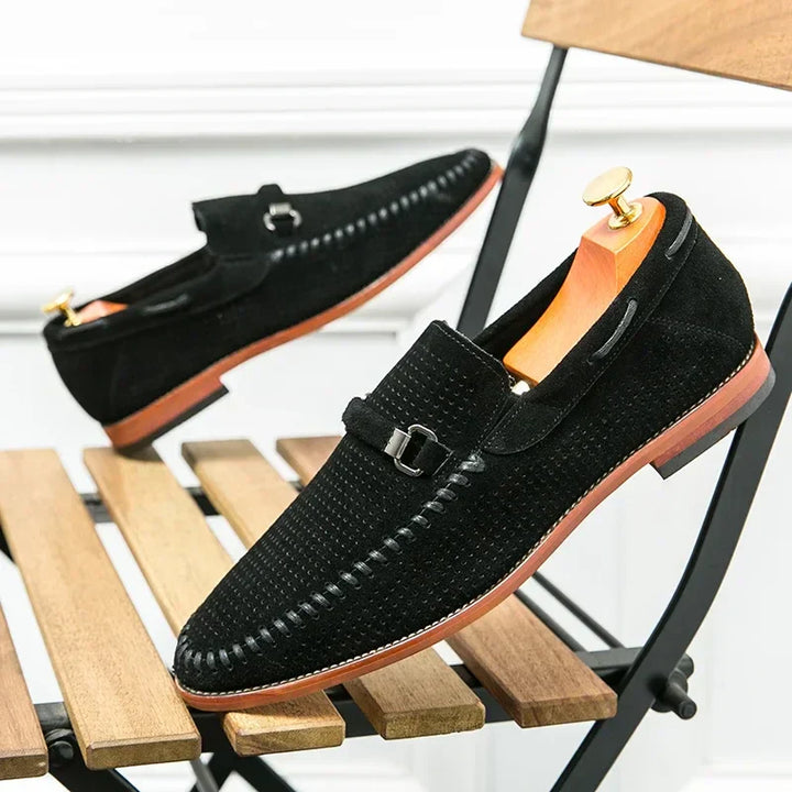 Stylowe męskie skórzane buty z eleganckiego wysokiej jakości materiału