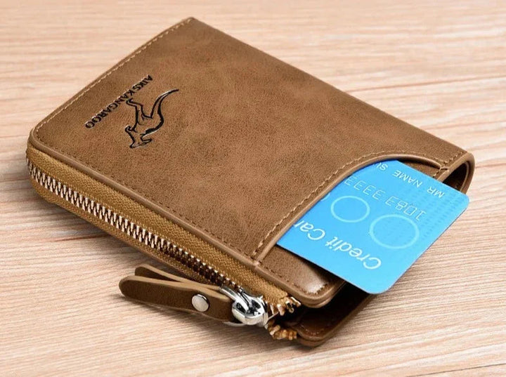 Elegante Herrengeldbörse mit RFID-Schutz, hergestellt aus luxuriösem Leder und mit einem sicheren Reißverschluss versehen