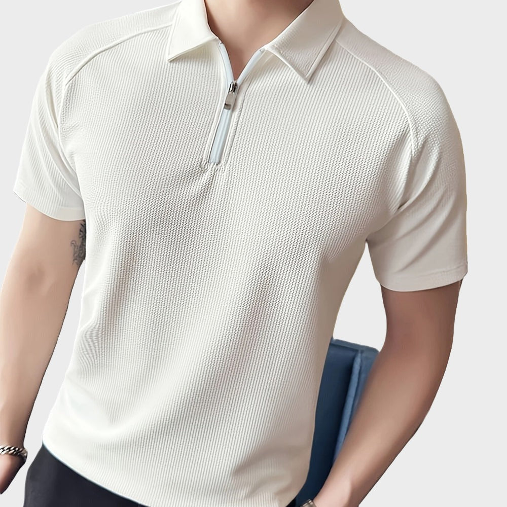 Elegantes und lässiges Herren-Poloshirt mit Reißverschluss aus hochwertiger Baumwolle