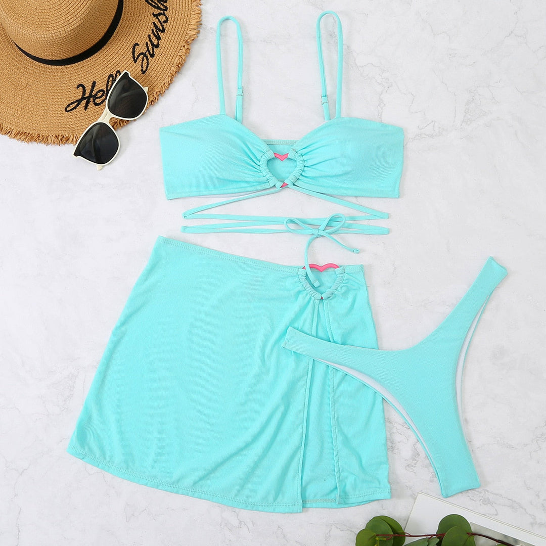 Euphemia | Charmante 3-Delige Bikini Set met Hartdetails voor een Speelse en Vrouwelijke Look