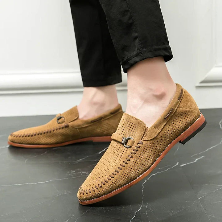 Stylowe męskie skórzane buty z eleganckiego wysokiej jakości materiału