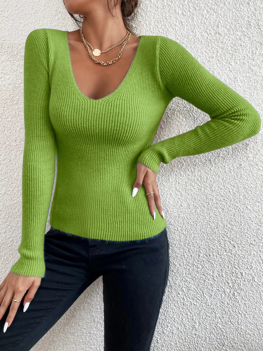 Außergewöhnlicher langärmeliger Pullover für Damen, der Komfort und Eleganz vereint