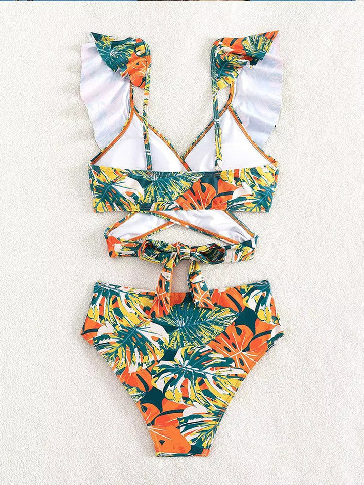 Diewertje | Elegante Tropische High-Waist Bikini Set für einen modischen Zomer
