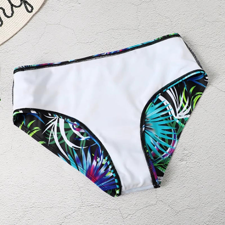 Fina | Stijlvolle High-Waist Bikini Set met Levendige Tropische Print für ein trendiges Strandoutfit