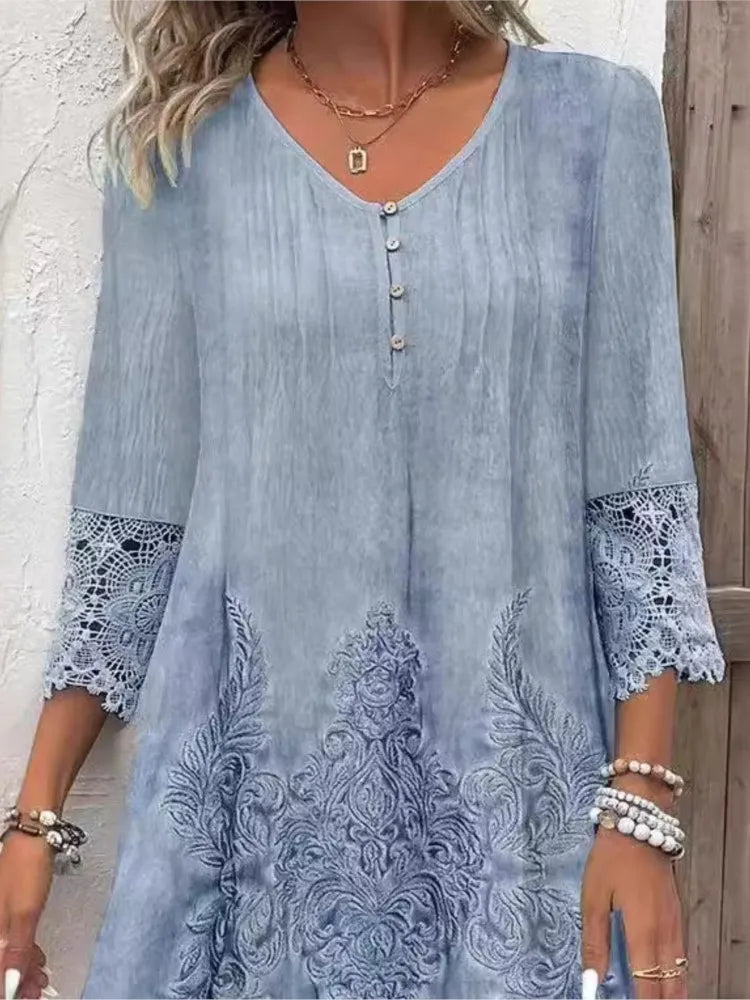Modisches Damenkleid mit V-Ausschnitt - ideal für elegante Anlässe
