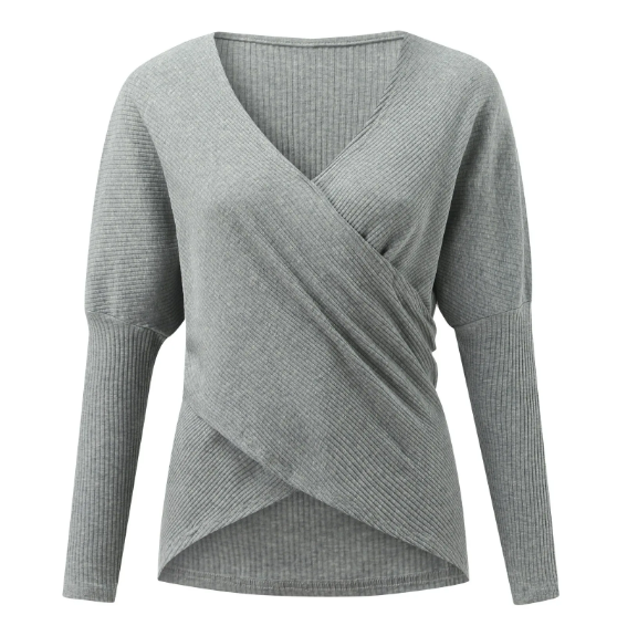 Eleganter Damenpullover mit modischen Kreuzstich-Akzenten für einen stilvollen Look
