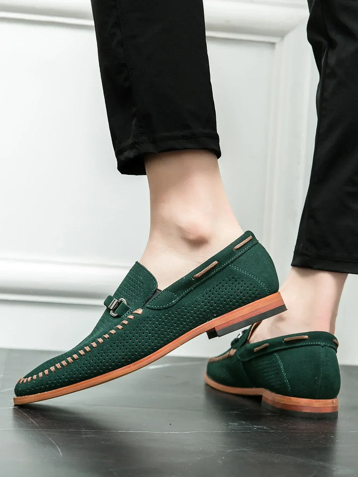 Stylowe męskie skórzane buty z eleganckiego wysokiej jakości materiału