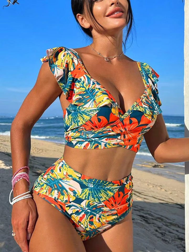 Diewertje | Elegante Tropische High-Waist Bikini Set für einen modischen Zomer