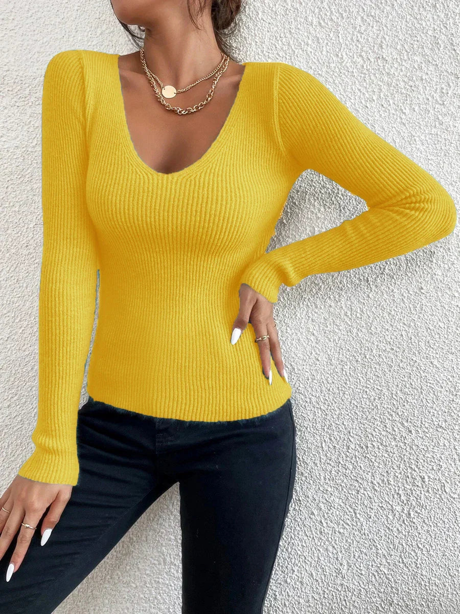 Außergewöhnlicher langärmeliger Pullover für Damen, der Komfort und Eleganz vereint