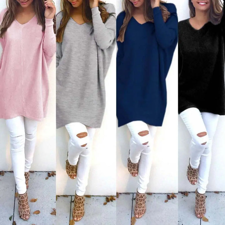 Modischer mittellanger Damenpullover für einen eleganten und stilvollen Look