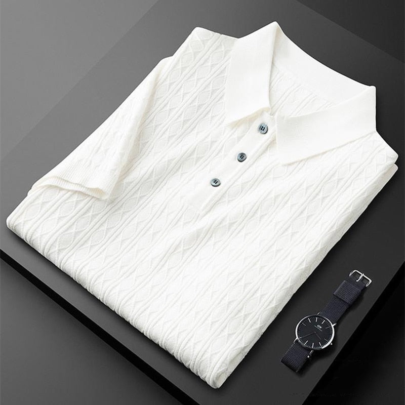 Exklusive Herren-Poloshirts aus Diamantstrick - eleganter Stil und außergewöhnlicher Komfort