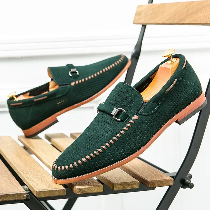 Stylowe męskie skórzane buty z eleganckiego wysokiej jakości materiału