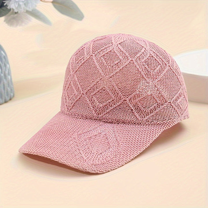 Malvina | Chique Gehaakte Mesh Cap met Luxueus Diamantpatroon voor een Stijlvolle Look