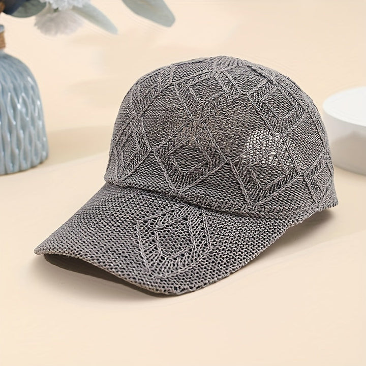 Malvina | Chique Gehaakte Mesh Cap met Luxueus Diamantpatroon voor een Stijlvolle Look