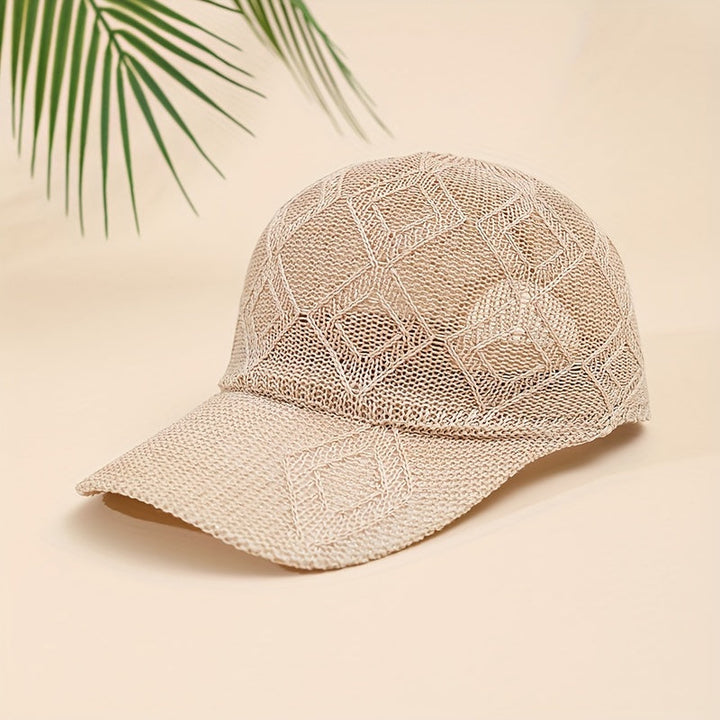 Malvina | Chique Gehaakte Mesh Cap met Luxueus Diamantpatroon voor een Stijlvolle Look