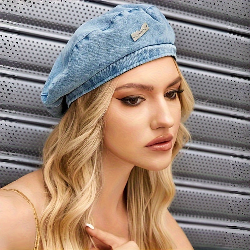 Carna | Stylowy dżinsowy beret do eleganckich i modnych akcentów
