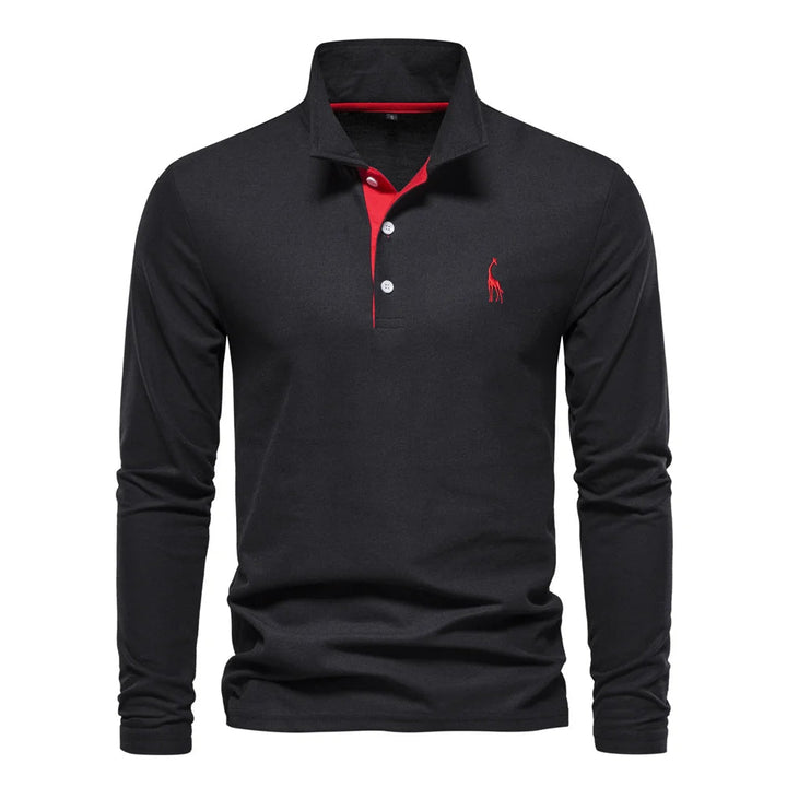 Stylowy męski sweter polo z długim rękawem – komfort i elegancja na co dzień