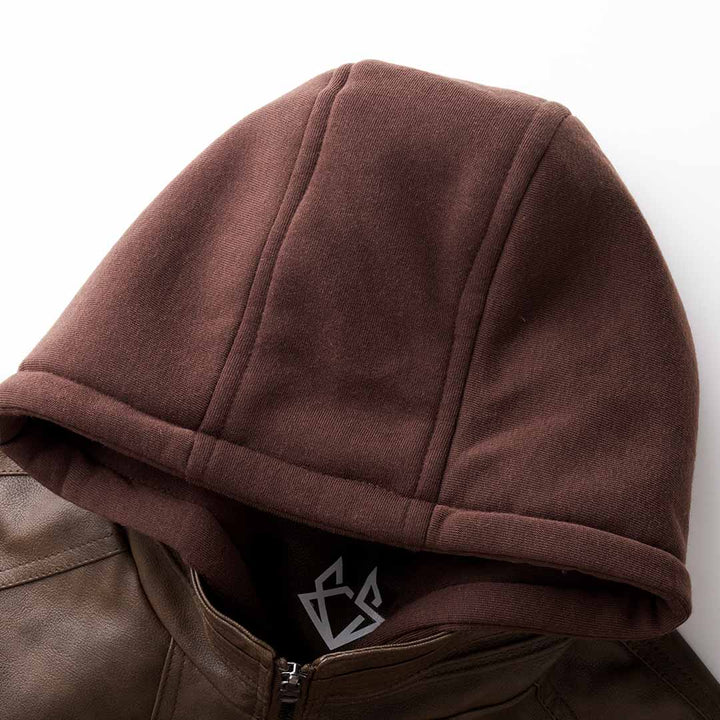 Hochwertige Herren-Bikerjacke mit Kapuze - eleganter und moderner Lederstil für einen einzigartigen Look