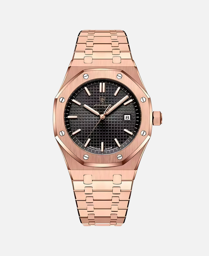 Elegancki męski zegarek 41 mm z trwałą kopertą ze stali nierdzewnej