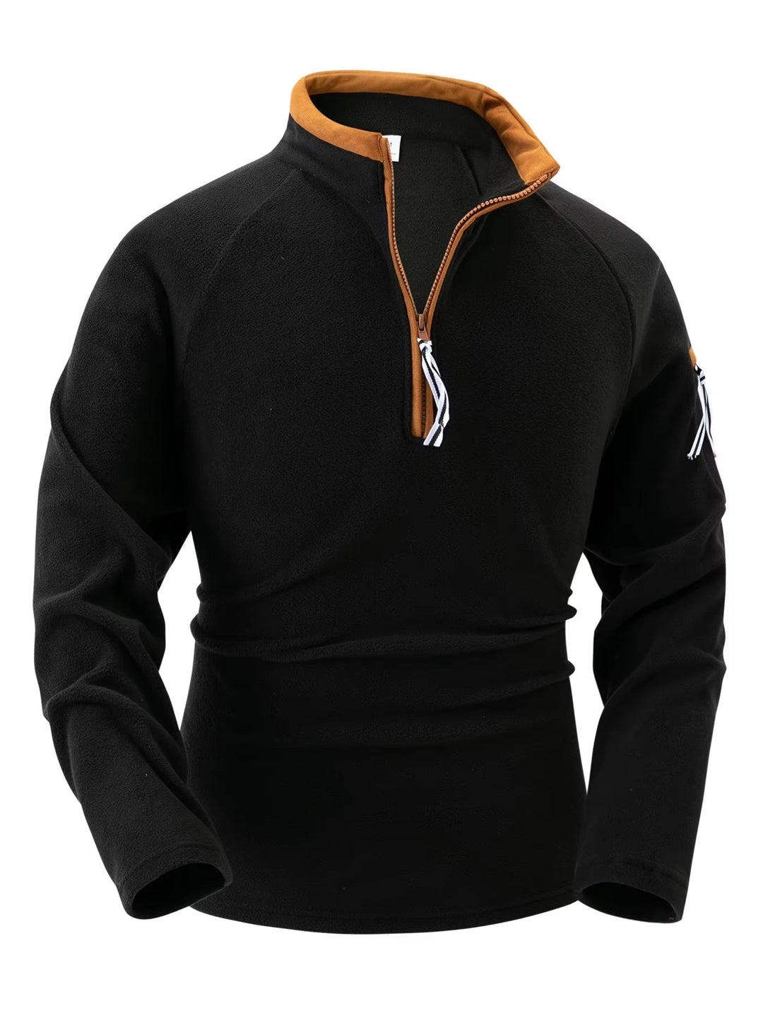 Modischer und warmer eleganter Herrenpullover mit Stehkragen und Reißverschluss