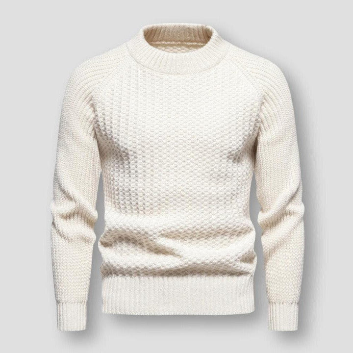 Ekskluzywny męski sweter z luksusowej dzianiny waflowej dla wyjątkowego stylu