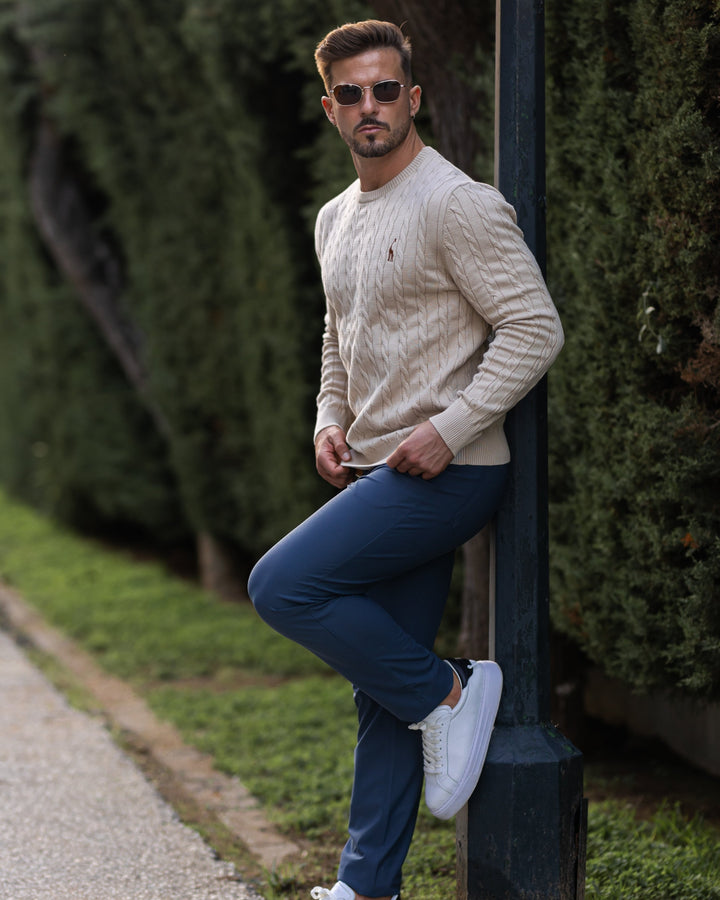 Modischer Herrenpullover aus weichem Baumwollstrick - zeitloser Komfort und Eleganz