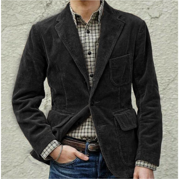 Modische Herren-Cordjacke mit funktionellen Fronttaschen