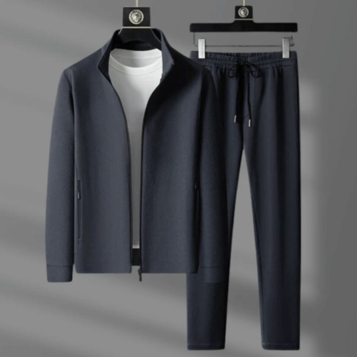 Stylisches zweiteiliges Herren-Zip-up-Set mit praktischen Multifunktionstaschen