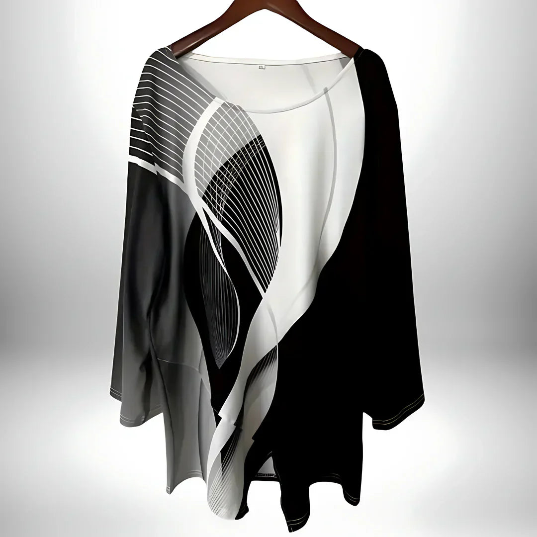 Elegantes geometrisches Langarm-Top für Damen - eine stilvolle und modische Option für jede Gelegenheit