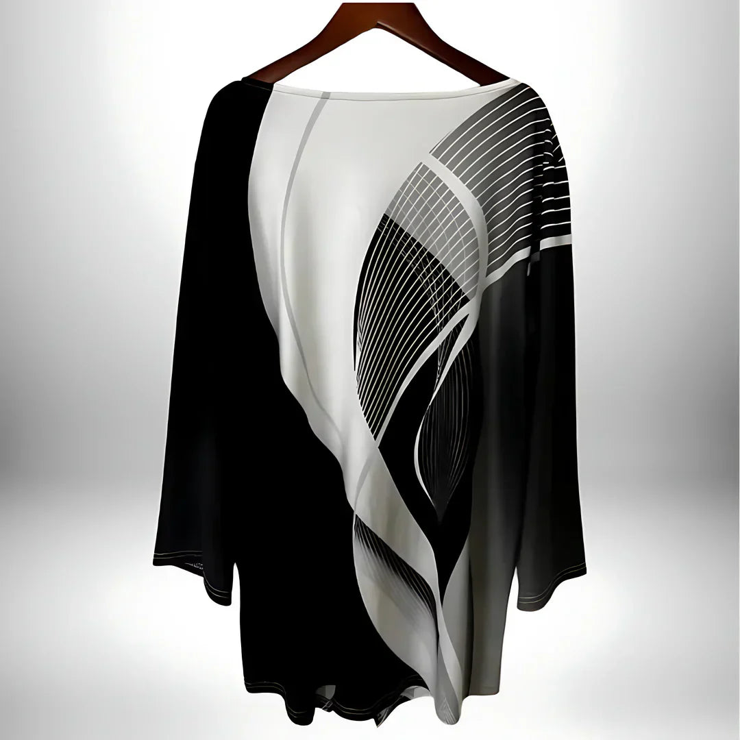 Elegantes geometrisches Langarm-Top für Damen - eine stilvolle und modische Option für jede Gelegenheit