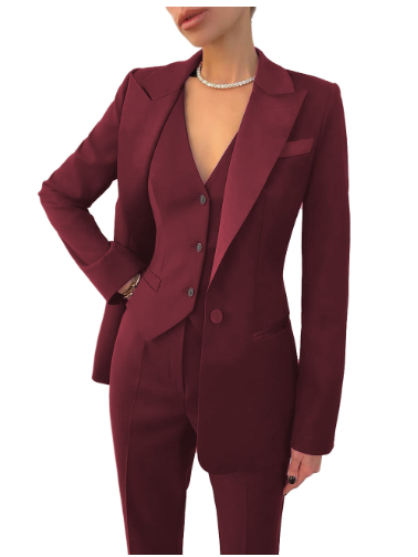 Eleganter 3-teiliger Damen-Business-Anzug mit eleganter Weste - perfekt für den professionellen Auftritt