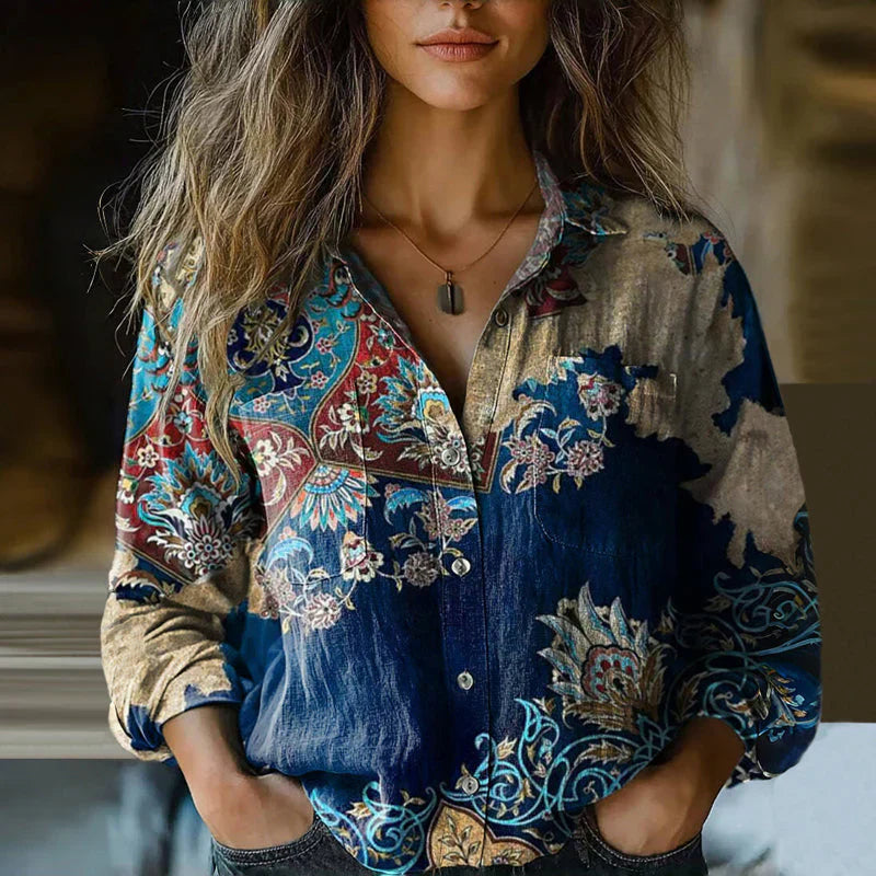 Modische Damenbluse im Vintage-Look mit zeitlosem Design