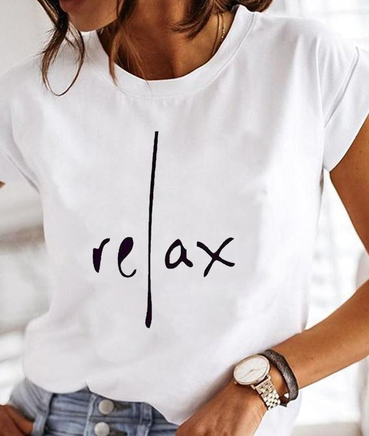 Modisches und bequemes Damen-Sommer-T-Shirt mit Rundhalsausschnitt in klassischem Weiß