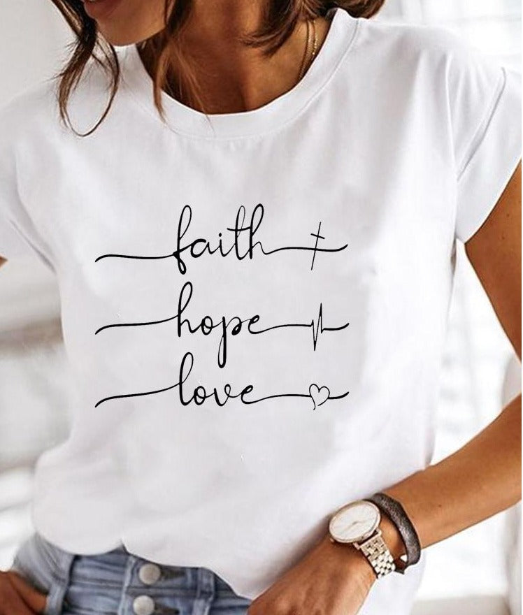 Modisches und bequemes Damen-Sommer-T-Shirt mit Rundhalsausschnitt in klassischem Weiß