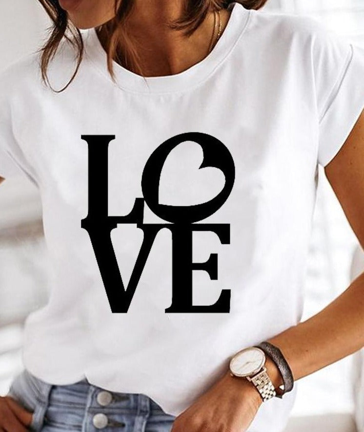 Modisches und bequemes Damen-Sommer-T-Shirt mit Rundhalsausschnitt in klassischem Weiß