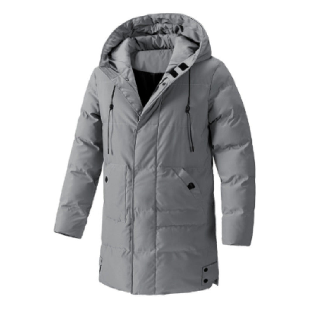 Stylische Herren-Winterjacke mit Kapuze, mehreren Funktionstaschen und Isolierung für maximalen Schutz und Komfort