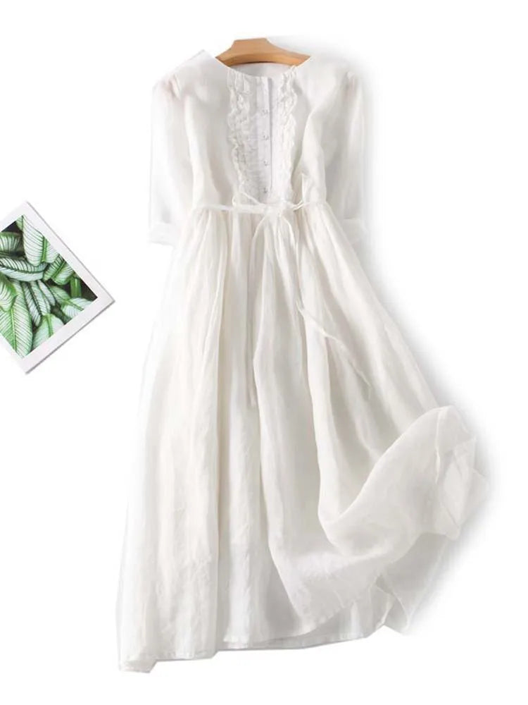 Amara™ Leinenkleid - klassische Eleganz für jeden Anlass