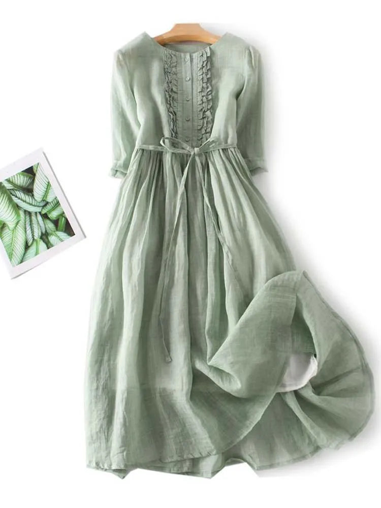 Amara™ Leinenkleid - klassische Eleganz für jeden Anlass