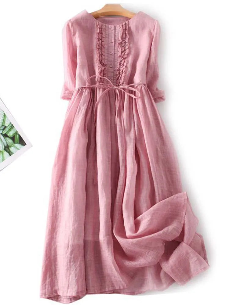 Amara™ Leinenkleid - klassische Eleganz für jeden Anlass