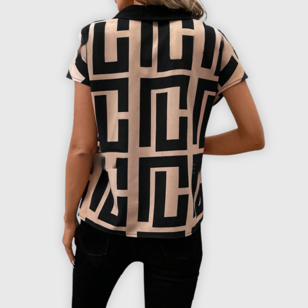 Elegante Damenbluse mit V-Ausschnitt, ideal für die Arbeit und das Büro
