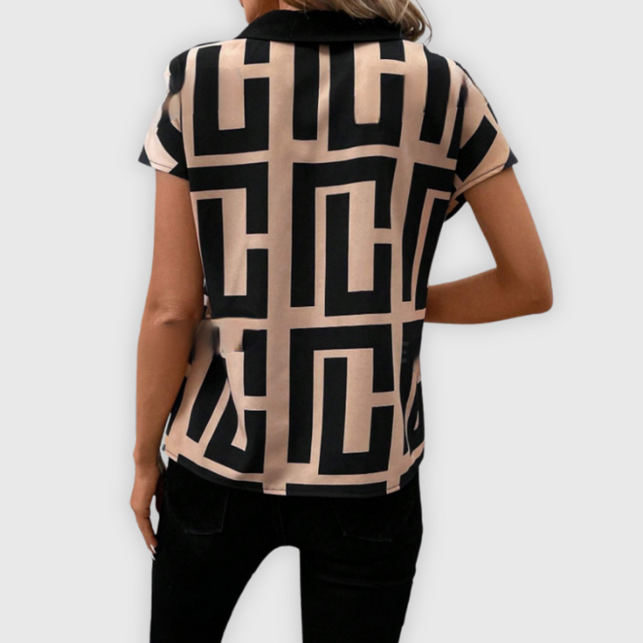 Elegante Damenbluse mit V-Ausschnitt, ideal für die Arbeit und das Büro