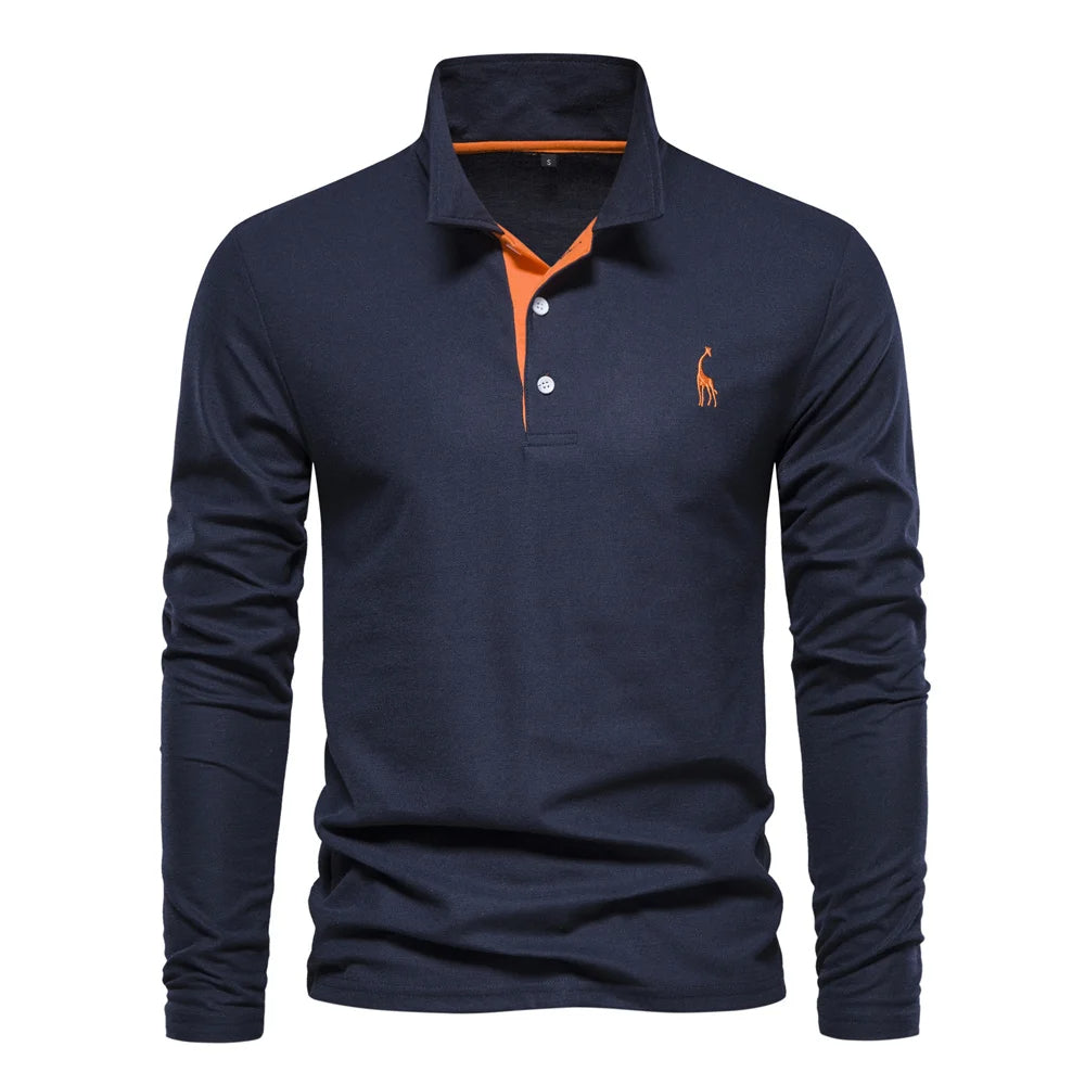 Stylowy męski sweter polo z długim rękawem – komfort i elegancja na co dzień