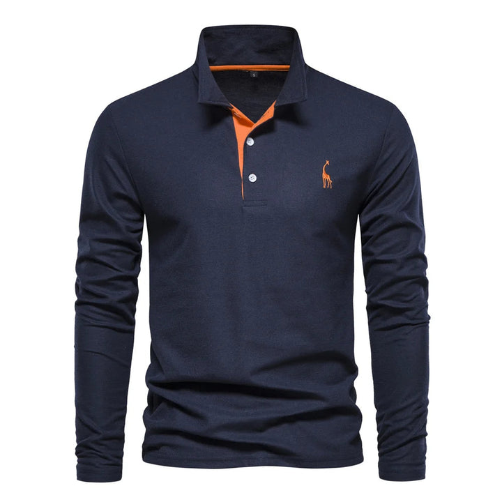 Stylowy męski sweter polo z długim rękawem – komfort i elegancja na co dzień