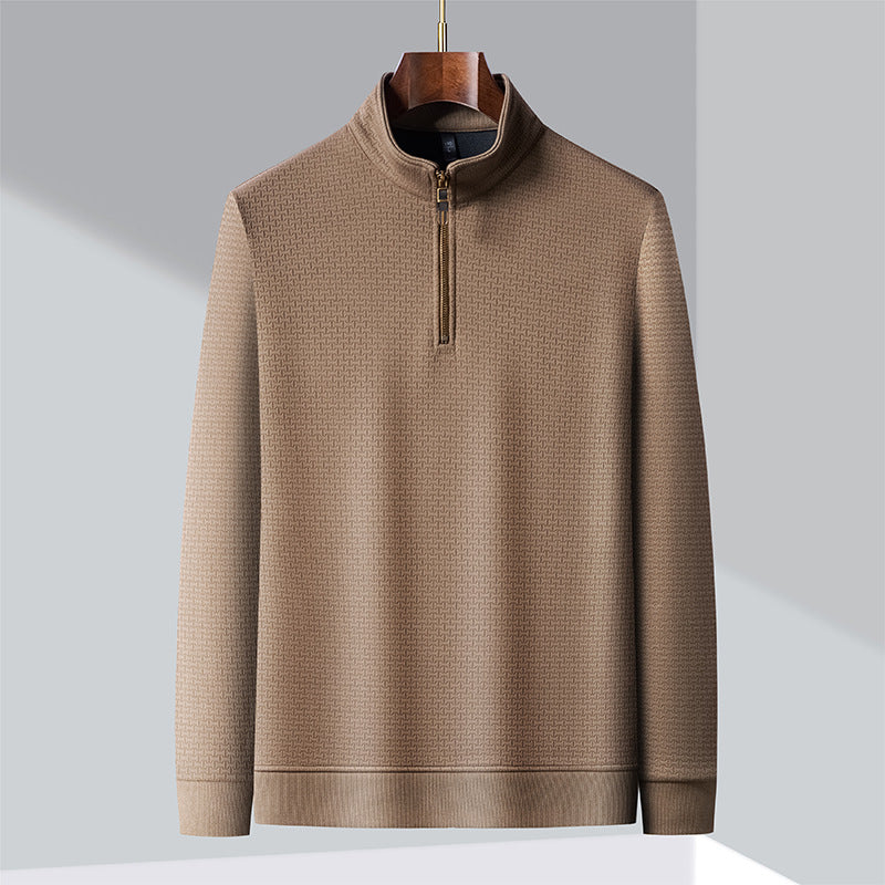 Modny męski sweter dzianinowy z zamkiem błyskawicznym dla eleganckiego looku