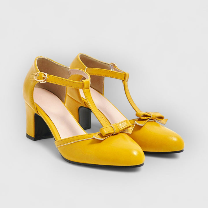 Elegante orthopädische Damen-Vintage Absatzschuhe mit charmanten Schleifen für stilvollen Komfort