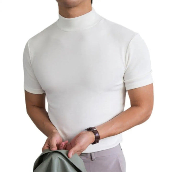 Atmungsaktives Kurzarm-Rollkragen-T-Shirt für Herren - Komfort und Stil für den Alltag