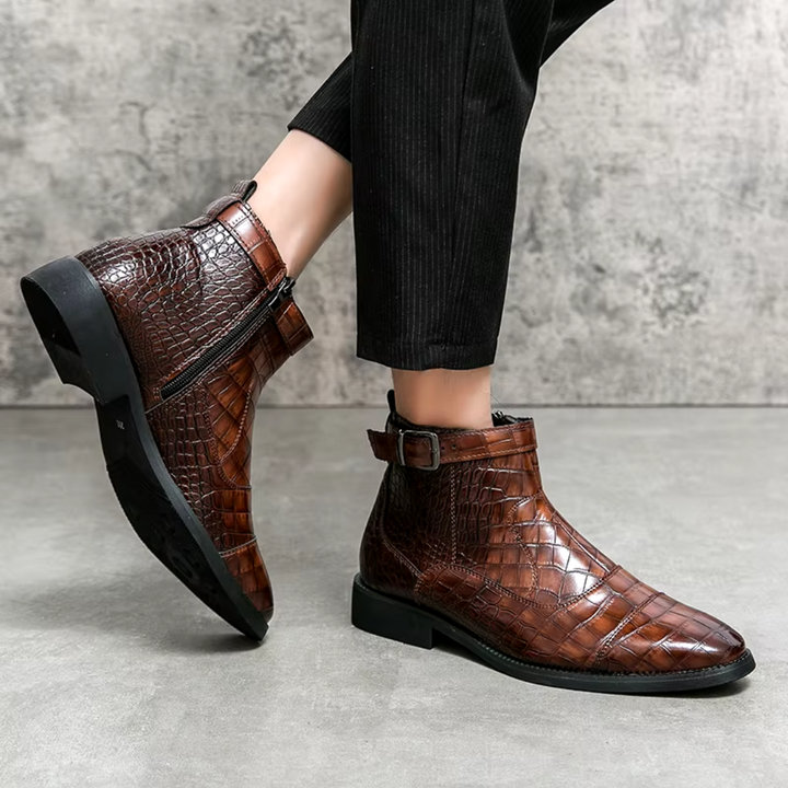 Eleganckie męskie skórzane buty Chelsea na wyjątkowe okazje