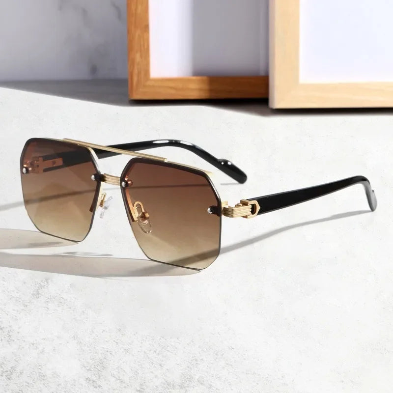 Elegante geometrische Sonnenbrille für Herren – stilvoller moderner Look