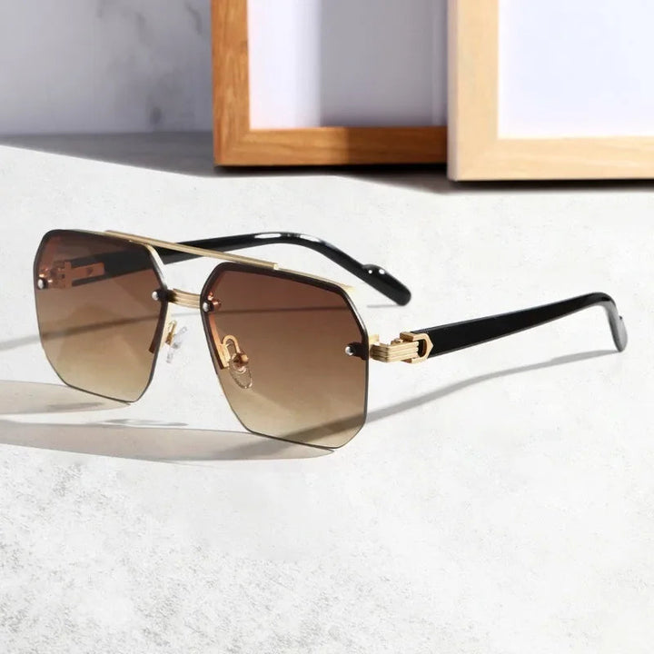 Elegante geometrische Sonnenbrille für Herren – stilvoller moderner Look