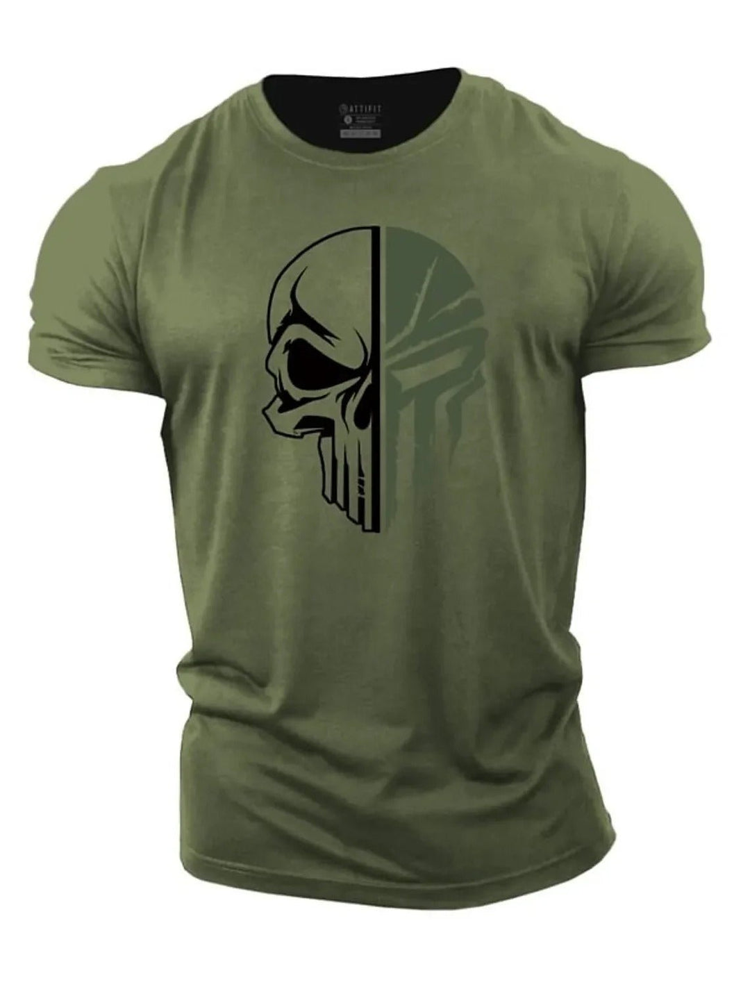 Herren-T-Shirt mit elegantem Totenkopf-Motiv im Military-Stil - eine einzigartige Ergänzung für Ihre Garderobe